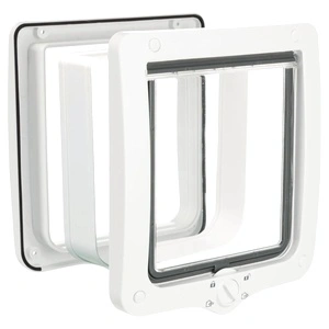 TRIXIE Котешка врата, 4-посочна, XXL, с тунел, бяла