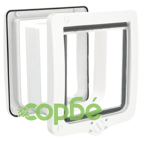 TRIXIE Котешка врата, 4-посочна, XXL, с тунел, бяла ➤ топ цена ➤ sorbe.bg