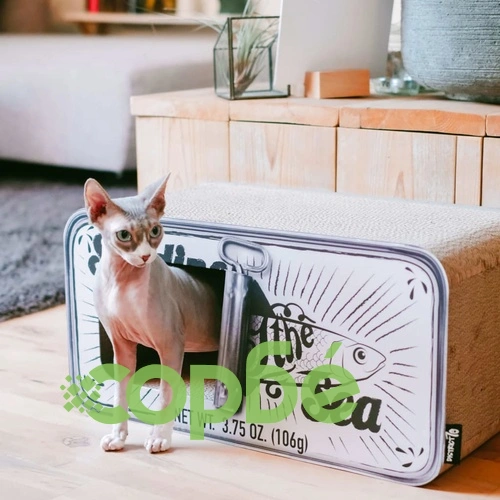 DISTRICT70 Драскалка за котки/пещера SARDINE, бяла ➤ топ цена ➤ sorbe.bg