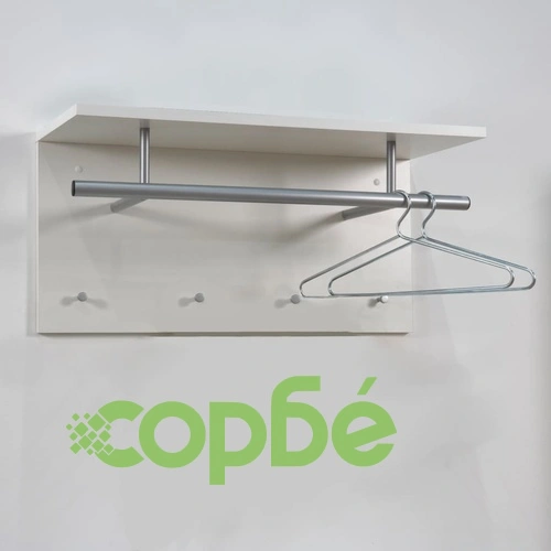 FMD Стенна закачалка за дрехи, 72x29,3x34,5 см, бяла ➤ топ цена ➤ sorbe.bg