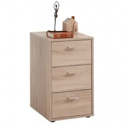 FMD Нощно шкафче с 3 чекмеджета, цвят дъб