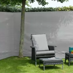 Nature Градинска визуална защита за ограда, PE, 1,2x5 м, сива