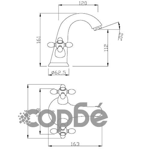 SCHÜTTE Смесител за мивка с 2 ръкохватки ELK, хром ➤ топ цена ➤ sorbe.bg