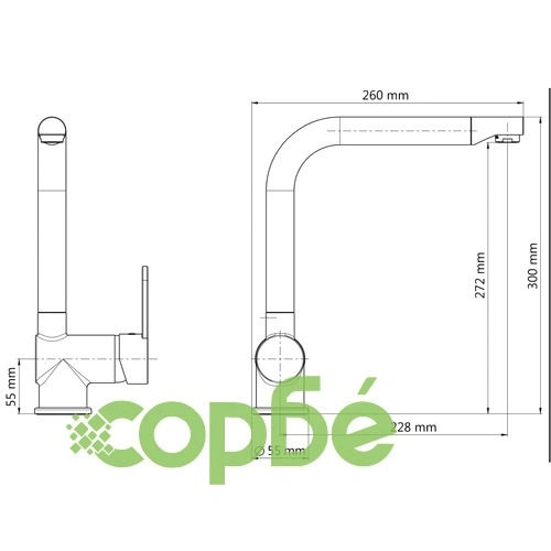 SCHÜTTE Смесител за мивка RIO, неръждаема стомана и черен мат ➤ топ цена ➤ sorbe.bg