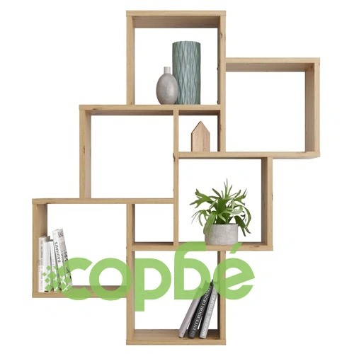 FMD Етажерка за стена с 8 отделения, цвят дъб артизан ➤ топ цена ➤ sorbe.bg