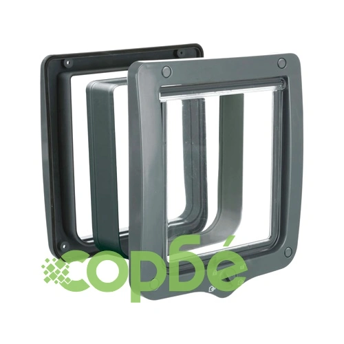 TRIXIE Котешка врата, 4-посочна, XXL, с тунел, сива ➤ топ цена ➤ sorbe.bg