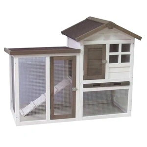 @Pet Клетка за зайци Gerlos, бяло и кафяво, 122x62x93 см
