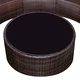 Градински лаундж комплект с възглавници 6 части кафяв полиратан