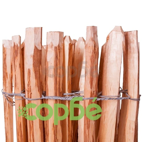 Дървена ограда от колчета, лешниково дърво, 60x500 см ➤ топ цена ➤ sorbe.bg