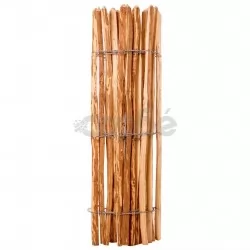 Дървена ограда от колчета, лешниково дърво, 120x250 см