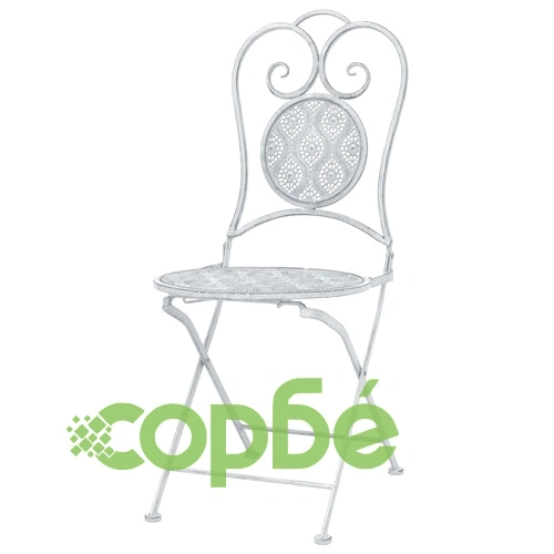 Градински бистро комплект, 3 части, стомана, сивкаво бял ➤ топ цена ➤ sorbe.bg