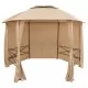 Градинска шатра павилион със завеси, шестоъгълна, 360x265 см