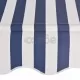Ръчно прибиращ се сенник, 250 см, синьо и бяло
