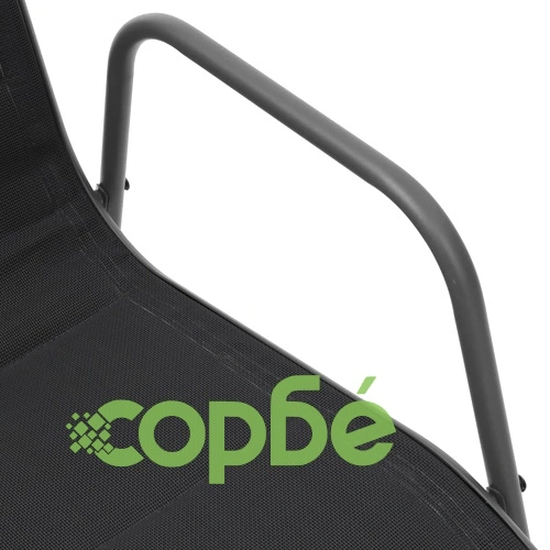 Стифиращи градински столове, 6 бр, стомана и Textilene, черни ➤ топ цена ➤ sorbe.bg