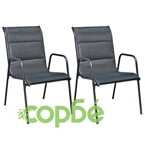 Бистро комплект, 3 части, стомана, черен ➤ топ цена ➤ sorbe.bg
