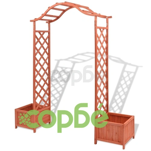 Арка с пергола за рози със саксии, 180х40х205 см ➤ топ цена ➤ sorbe.bg