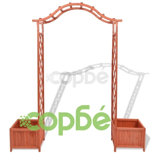Арка с пергола за рози със саксии, 180х40х205 см ➤ топ цена ➤ sorbe.bg