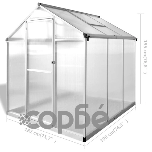 Оранжерия подсилен алуминий 3,46 м² ➤ топ цена ➤ sorbe.bg