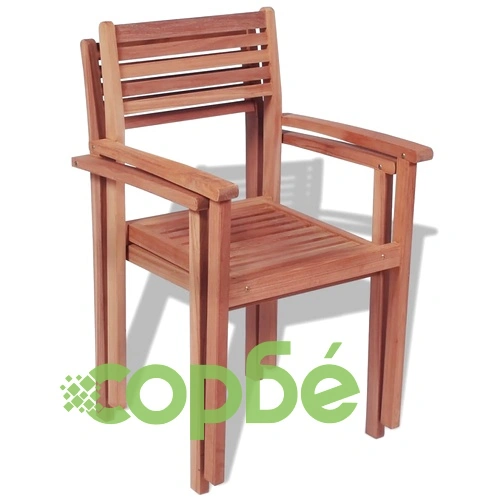 Стифиращи градински столове, 2 бр, тиково дърво масив ➤ топ цена ➤ sorbe.bg