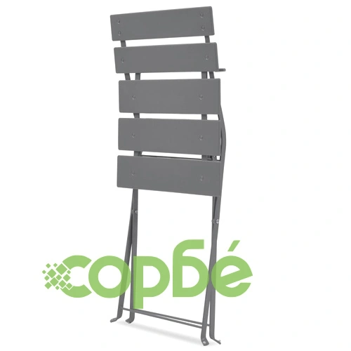 Сгъваем бистро комплект, 3 части, стомана, сив ➤ топ цена ➤ sorbe.bg