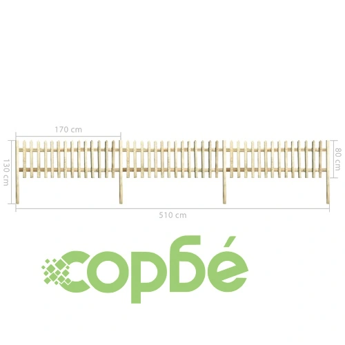 Решетъчна ограда импрегниран бор 5,1 м 130 см 5/7 см ➤ топ цена ➤ sorbe.bg