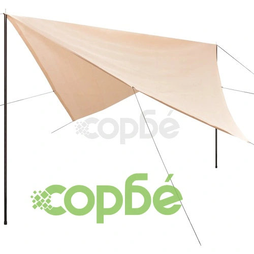 Сенник Tarp с рейки, HDPE, квадратен, 5x5 м, кремав ➤ топ цена ➤ sorbe.bg