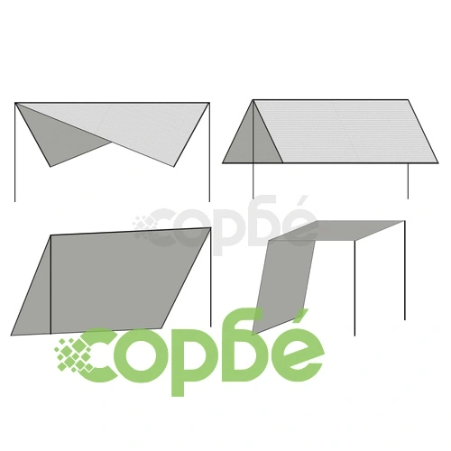 Сенник Tarp с рейки, HDPE, квадратен, 5x5 м, кремав ➤ топ цена ➤ sorbe.bg