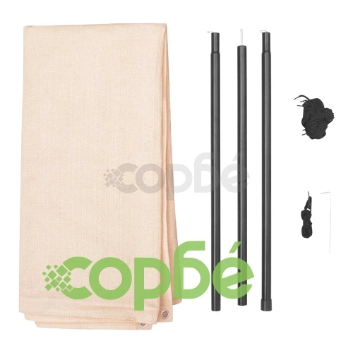 Сенник Tarp с рейки, HDPE, квадратен, 5x5 м, кремав ➤ топ цена ➤ sorbe.bg