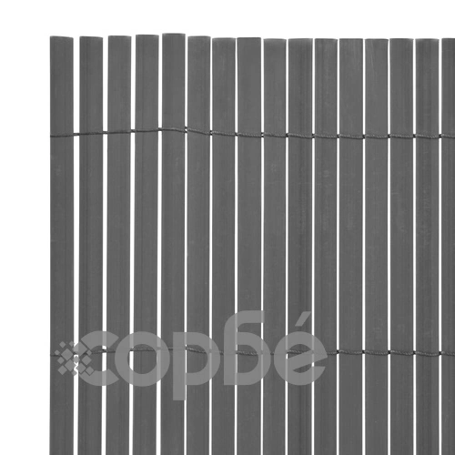 Двустранна градинска ограда, PVC, 90x300 см, сива ➤ топ цена ➤ sorbe.bg