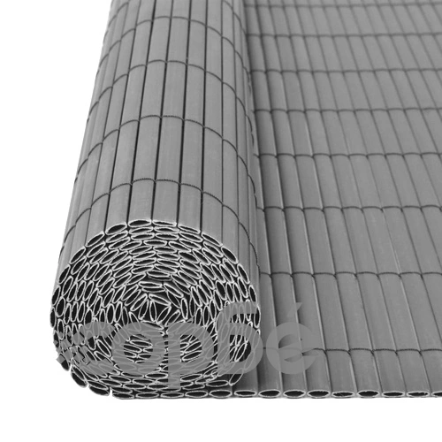 Двустранна градинска ограда, PVC, 90x300 см, сива ➤ топ цена ➤ sorbe.bg