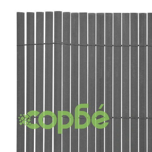 Двустранна градинска ограда, PVC, 150x500 см, сива ➤ топ цена ➤ sorbe.bg