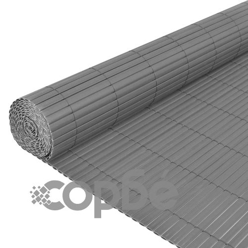 Двустранна градинска ограда, PVC, 150x500 см, сива ➤ топ цена ➤ sorbe.bg