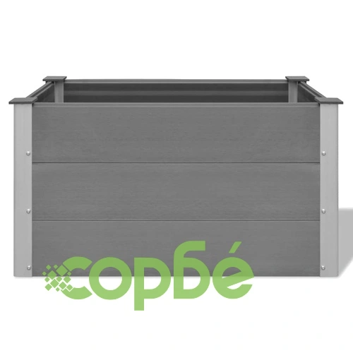 Градинска повдигната леха, WPC, 100x50x54 см, сива ➤ топ цена ➤ sorbe.bg