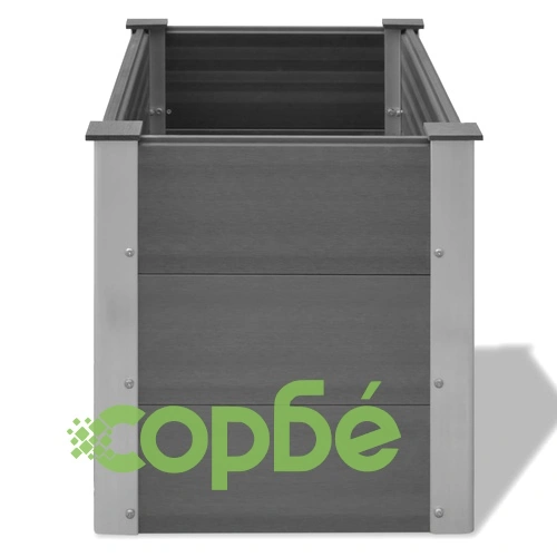 Градинска повдигната леха, WPC, 100x50x54 см, сива ➤ топ цена ➤ sorbe.bg