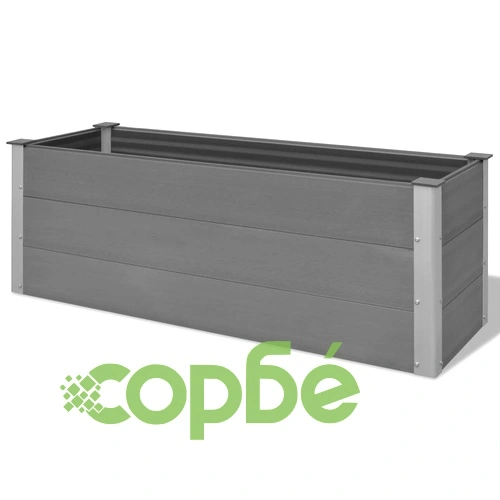 Градинска повдигната леха, WPC, 150x50x54 см, сива ➤ топ цена ➤ sorbe.bg