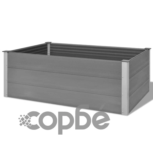 Градинска повдигната леха, WPC, 150x100x54 см, сива ➤ топ цена ➤ sorbe.bg