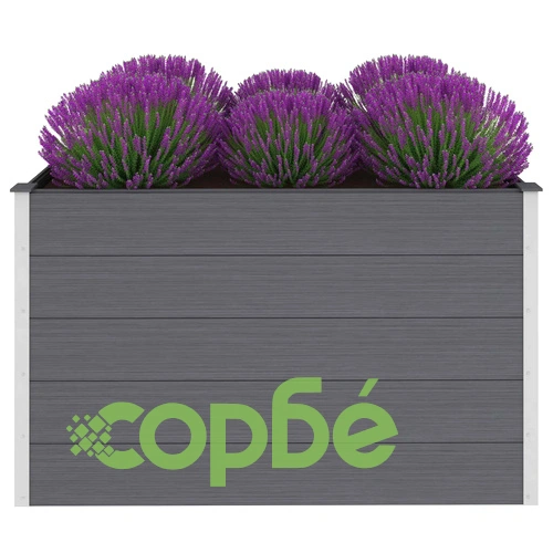 Градинска повдигната леха, WPC, 150x100x91 см, сива ➤ топ цена ➤ sorbe.bg