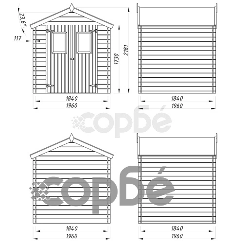 Градинска барака, 2x2 м, 19 мм, дървена ➤ топ цена ➤ sorbe.bg