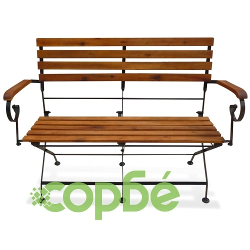 Сгъваема градинска пейка, 112 cм, акация масив ➤ топ цена ➤ sorbe.bg