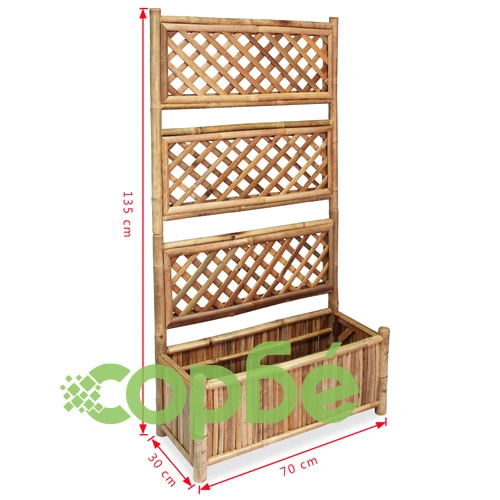 Градинска повдигната леха с решетка, бамбук, 70 см ➤ топ цена ➤ sorbe.bg