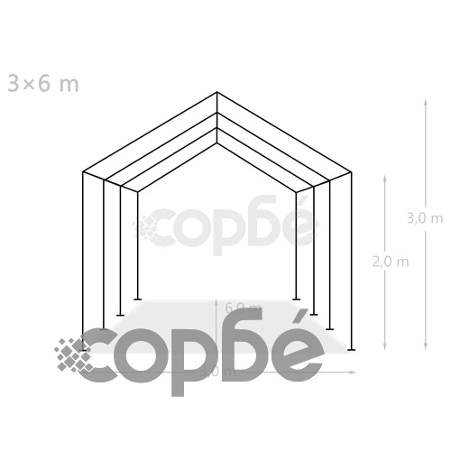 Шатра за съхранение, PE, 3x6 м, бяла ➤ топ цена ➤ sorbe.bg