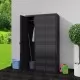 Градински шкаф за съхранение с 4 рафта, черен