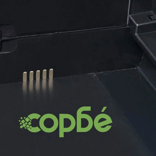 Градински шкаф за съхранение с 2 рафта, черно и сиво ➤ топ цена ➤ sorbe.bg