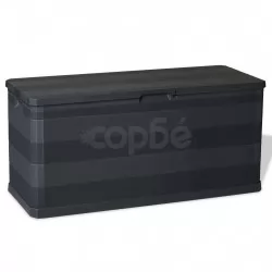 Градинска кутия за съхранение, черна, 117x45x56 см