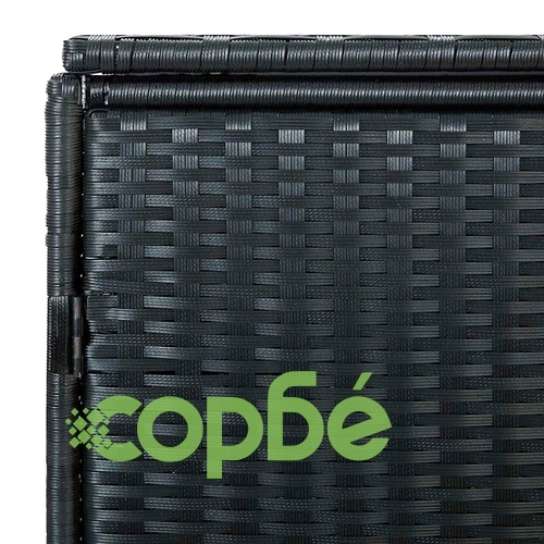 Двоен навес за подвижни кофи за смет, полиратан, 148x80x111 cм ➤ топ цена ➤ sorbe.bg