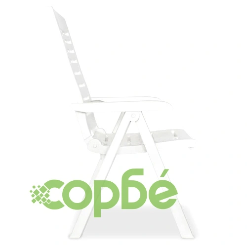 Градински столове, регулируеми, 2 бр, пластмаса, бели ➤ топ цена ➤ sorbe.bg
