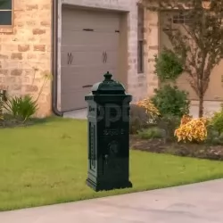 Алуминиева пощенска кутия стълб винтидж стил неръждаема зелена
