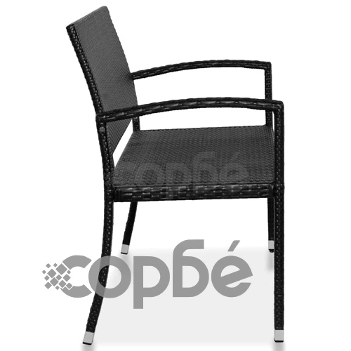 Градинска пейка, 122 см, полиратан, черна ➤ топ цена ➤ sorbe.bg