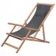 Сгъваем плажен стол, текстил и дървена рамка, сив