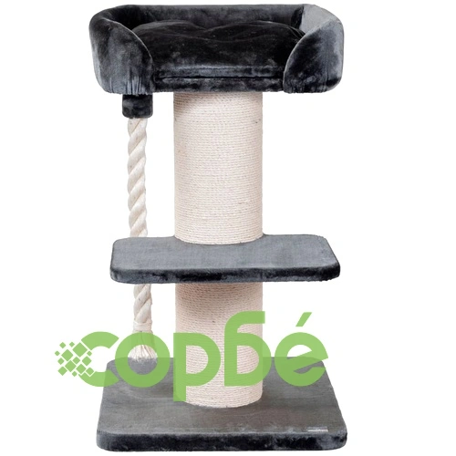 Quapas! Котешко дърво Ruffles тъмносиво 60x60x115 см ➤ топ цена ➤ sorbe.bg